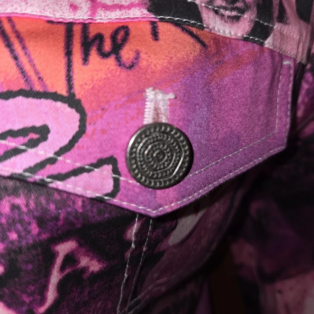 Vintage Vibrant‎ Pink Graphic Jean Jacket